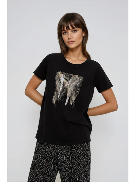 Moodo Printed Blouse Black Moodo