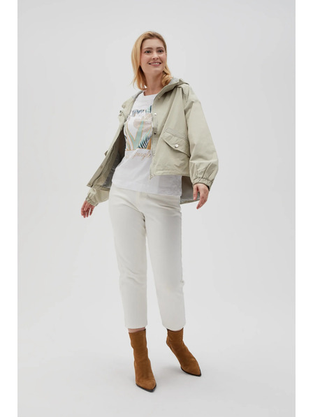 Moodo Kurze Jacke mit Kapuze olivgrün Moodo