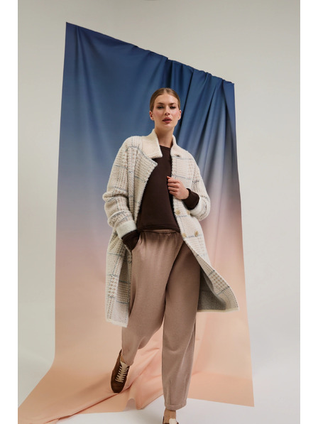 Moodo Karo-Mantel beige Moodo