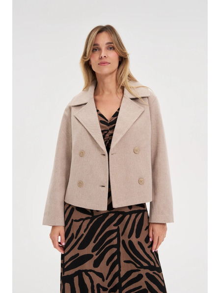 Moodo Kurzer beiger Mantel Moodo