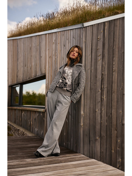 Moodo Kurzer schwarz-weißer Mantel Moodo