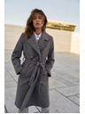 Moodo Mantel mit Gürtel grau Moodo