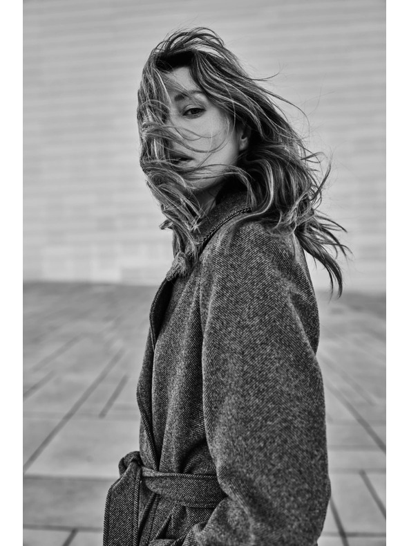 Moodo Mantel mit Gürtel grau Moodo