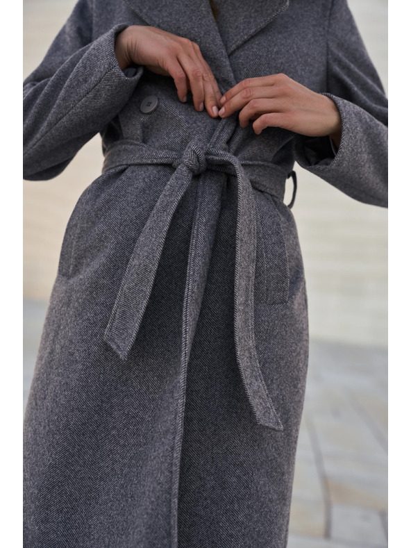 Moodo Mantel mit Gürtel grau Moodo