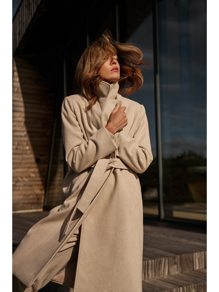 Moodo Mantel mit Gürtel beige Moodo