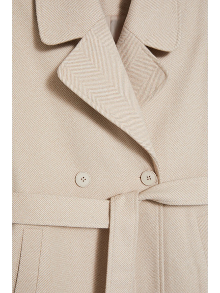 Moodo Mantel mit Gürtel beige Moodo