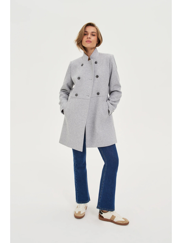Moodo Kurzer Mantel grau Moodo