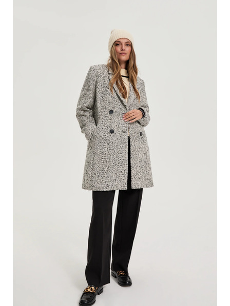 Moodo Fischgrät-Mantel grau Moodo