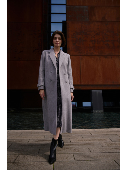 Moodo Langer Mantel grau Moodo