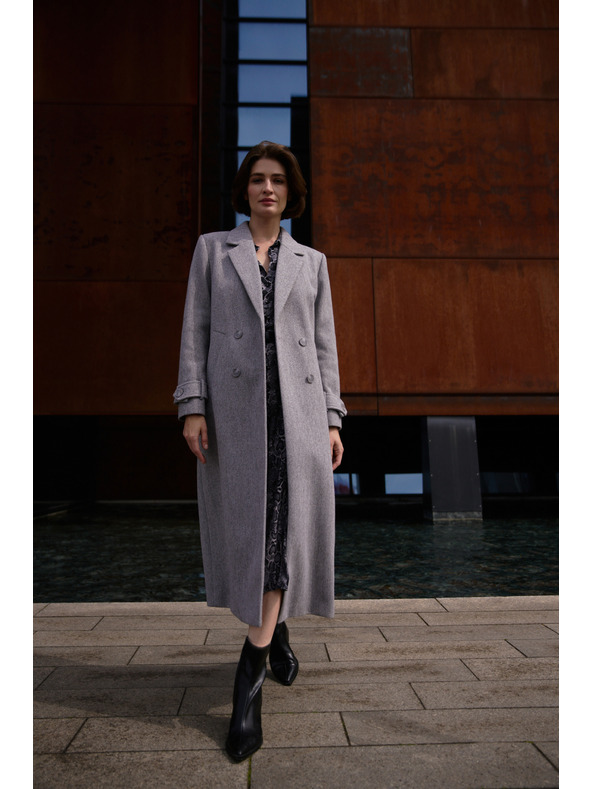 Moodo Langer Mantel grau Moodo