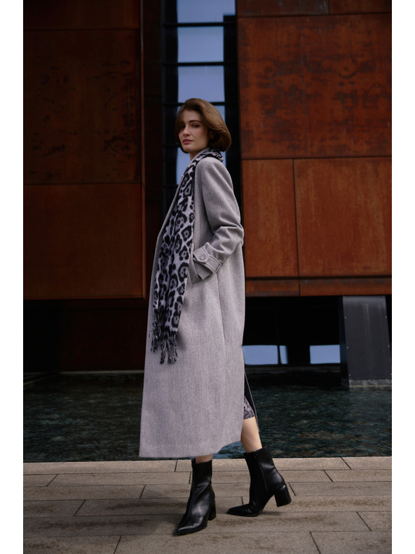 Moodo Langer Mantel grau Moodo