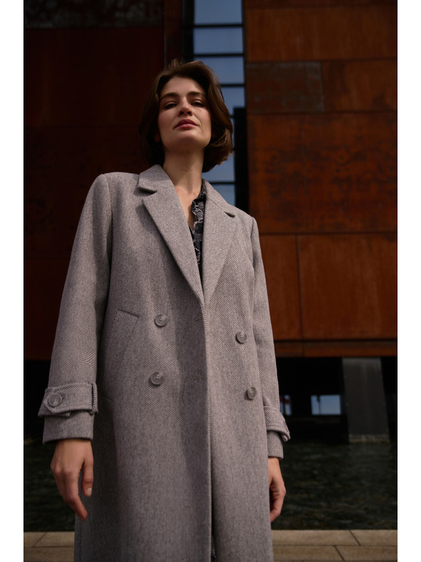 Moodo Langer Mantel grau Moodo