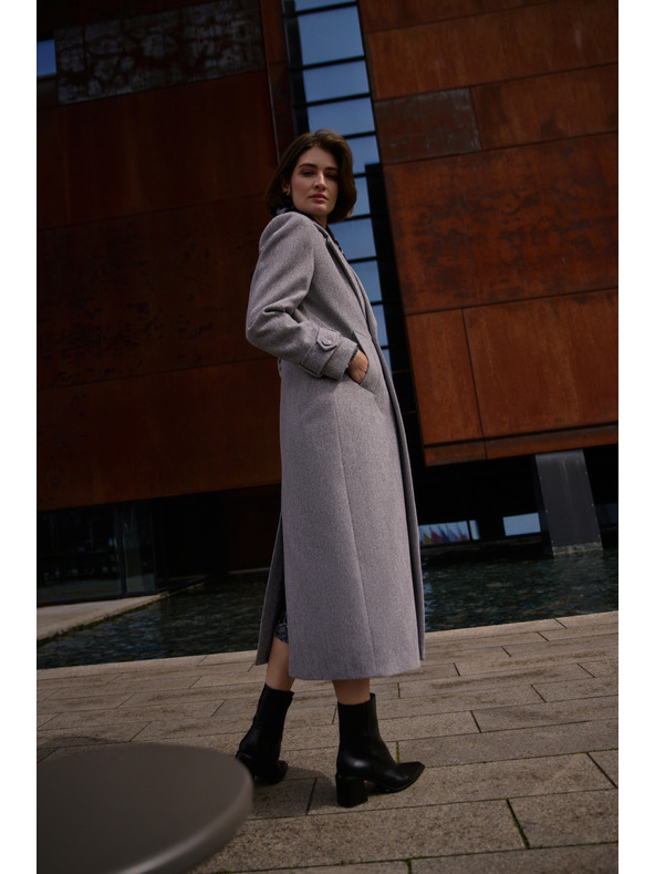 Moodo Langer Mantel grau Moodo