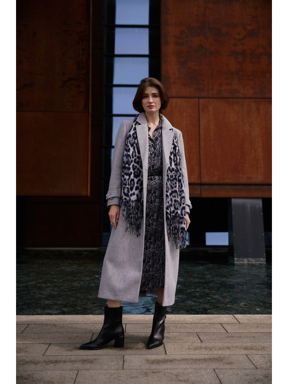 Moodo Langer Mantel grau Moodo