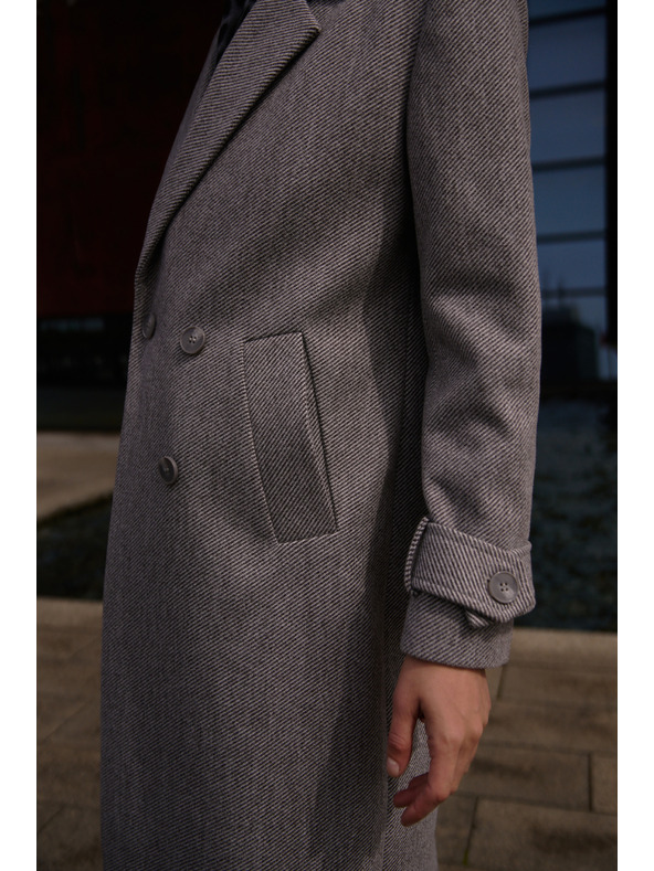 Moodo Langer Mantel grau Moodo