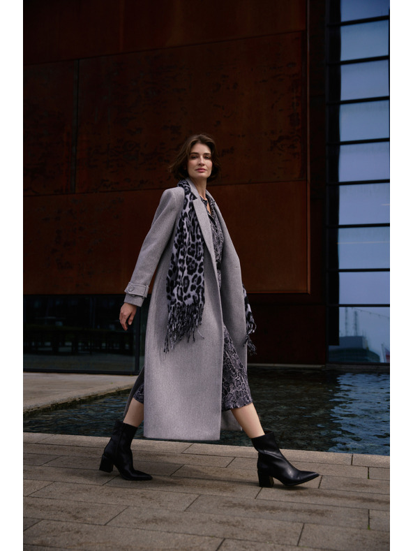 Moodo Langer Mantel grau Moodo