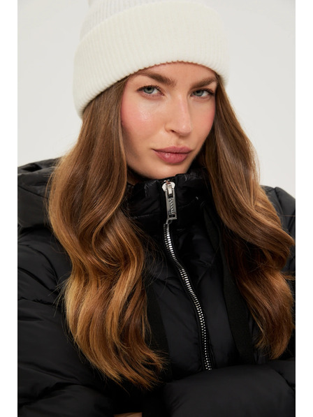 Moodo Gesteppte Jacke mit Kapuze schwarz Moodo