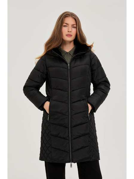 Moodo Steppjacke mit Kapuze schwarz Moodo