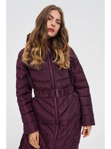 Moodo Weinrote Jacke mit Gürtel Moodo