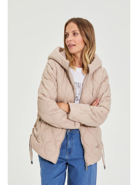 Moodo Gesteppte Kapuzenjacke beige Moodo