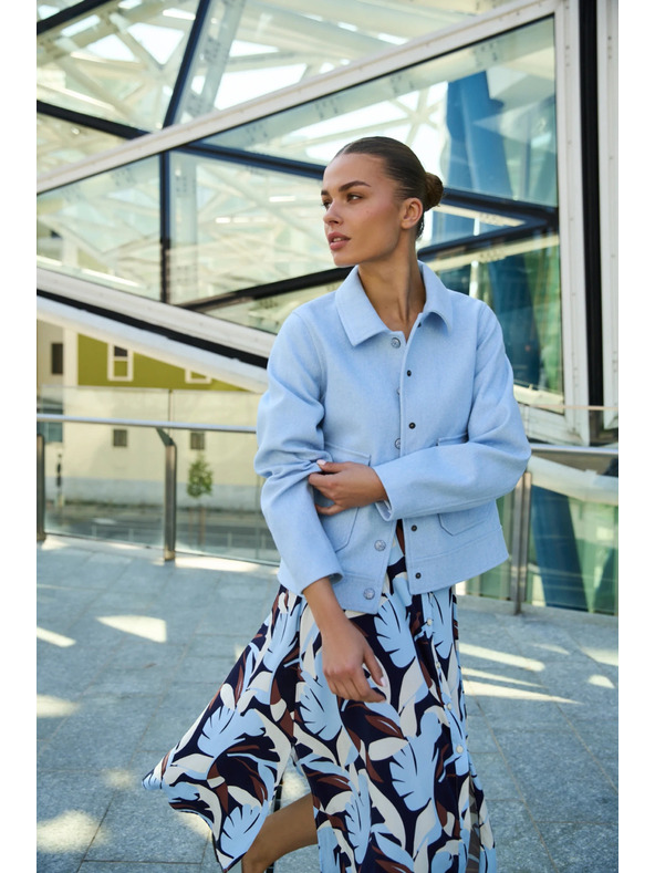 Moodo Kurze hellblaue Jacke Moodo