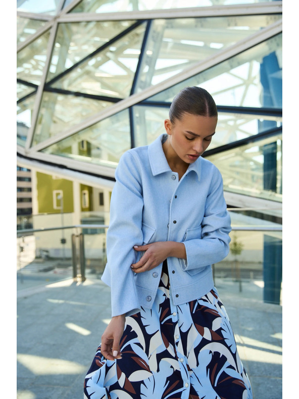 Moodo Kurze hellblaue Jacke Moodo