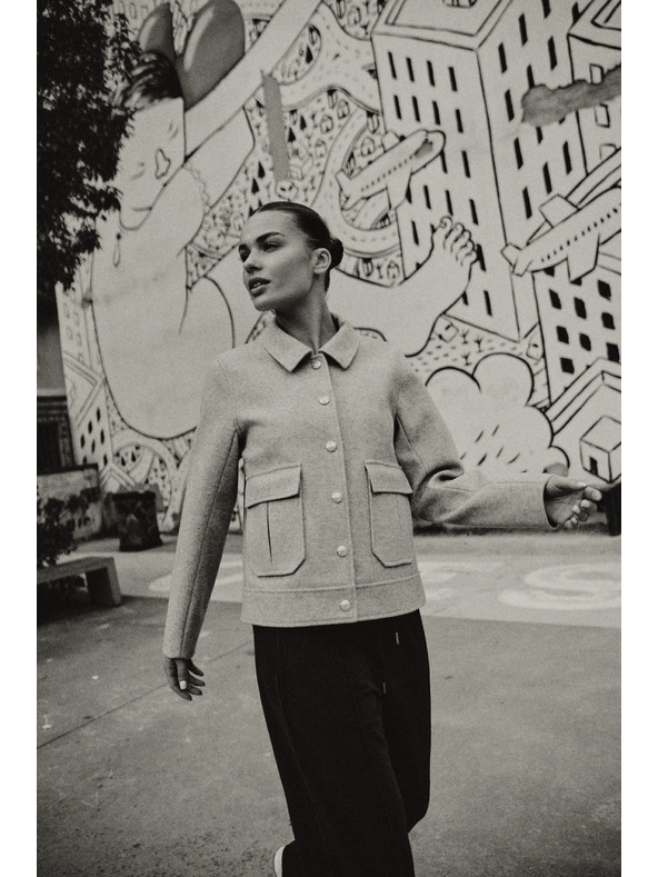 Moodo Kurze graue Jacke Moodo