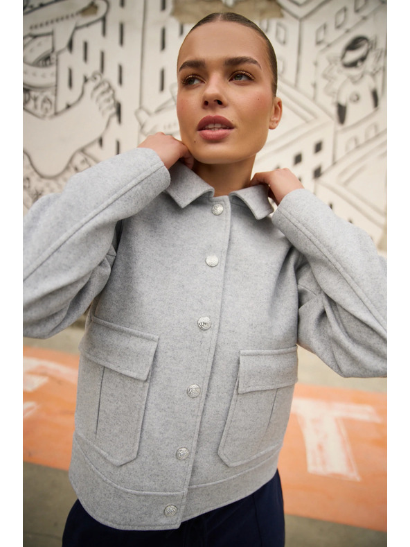 Moodo Kurze graue Jacke Moodo