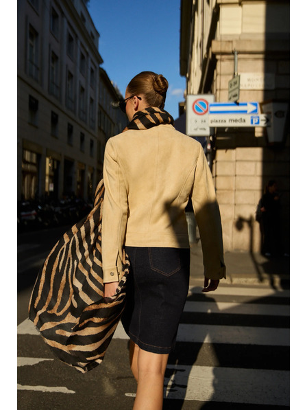 Moodo Glatte beige Jacke Moodo