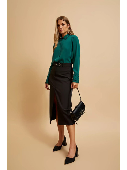 Moodo Schwarze Umhängetasche mit silberner Schnalle Moodo