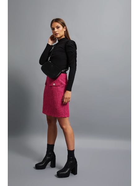 Moodo Schwarze Umhängetasche mit Reißverschluss Moodo