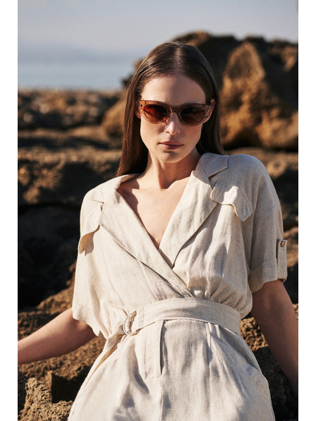 Moodo Brille mit dicken Rahmen beige Moodo