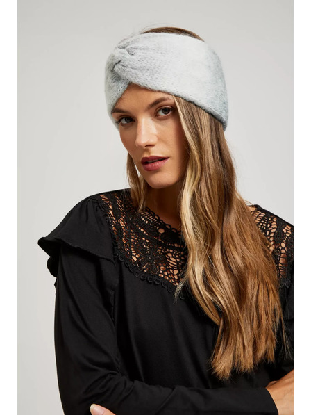 Moodo Warmes gestricktes Haarband grau Moodo