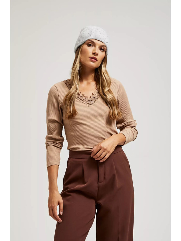 Moodo Gestrickte graue Mütze Moodo