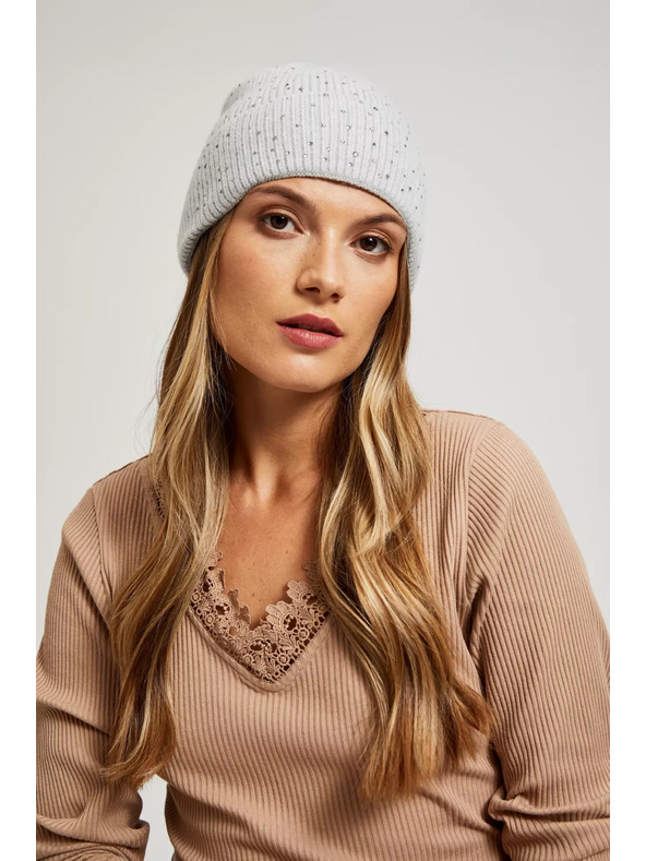 Moodo Gestrickte graue Mütze Moodo