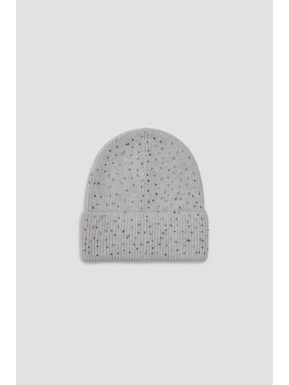 Moodo Gestrickte graue Mütze Moodo