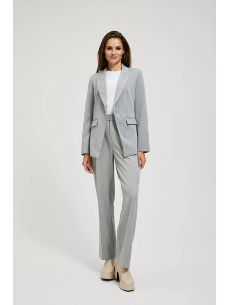Moodo Grauer Einreiher-Blazer mit feinen Streifen Moodo
