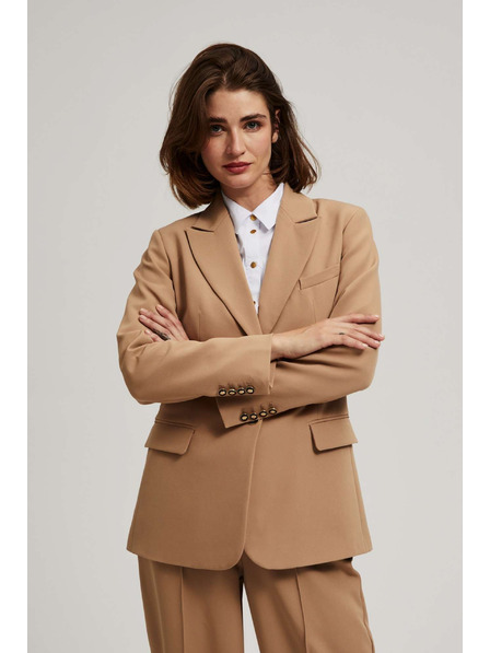 Moodo Einreihiger Blazer in Dunkelbeige Moodo