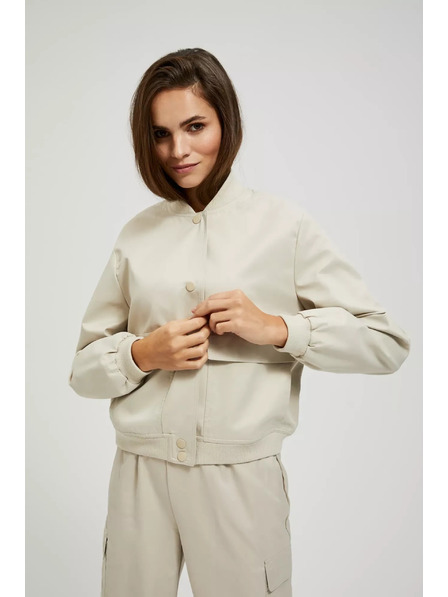Moodo Beige Bomberjacke mit Taschen Moodo