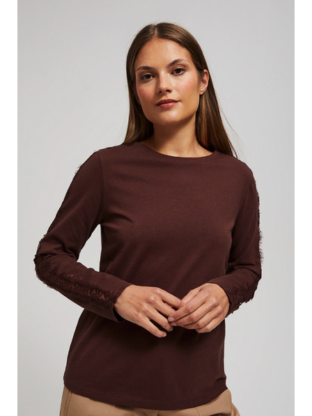 Moodo T-Shirt mit Spitzenärmeln Moodo