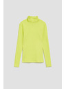 Moodo Gerippte Rollkragenpullover in Limette Moodo