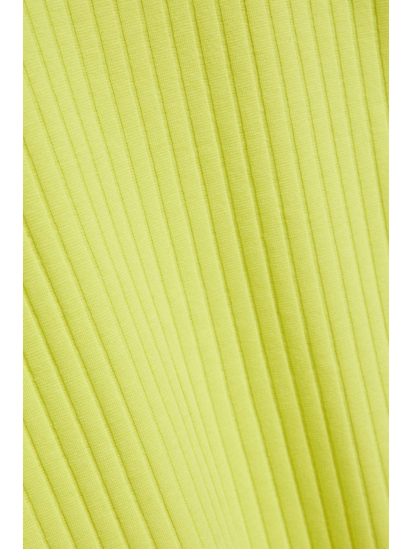 Moodo Gerippte Rollkragenpullover in Limette Moodo