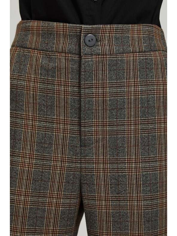 Moodo Graue karierte Hose Moodo