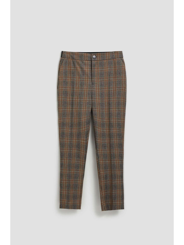 Moodo Graue karierte Hose Moodo