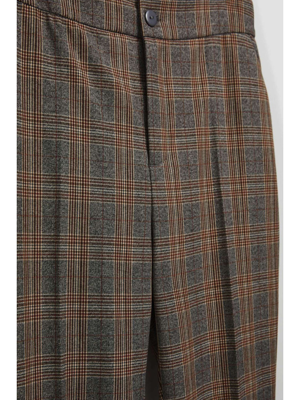 Moodo Graue karierte Hose Moodo