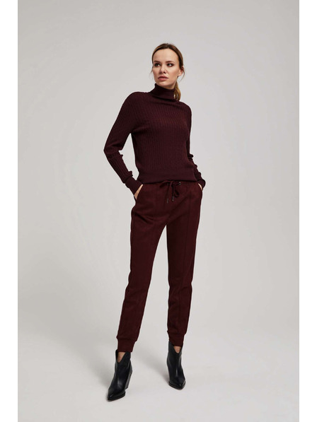 Moodo Kastanienbraune Hose mit Kordelzug Moodo