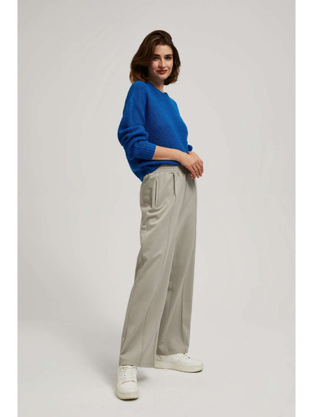 Moodo Braune Hose mit Struktur und weiten Beinröhren Moodo