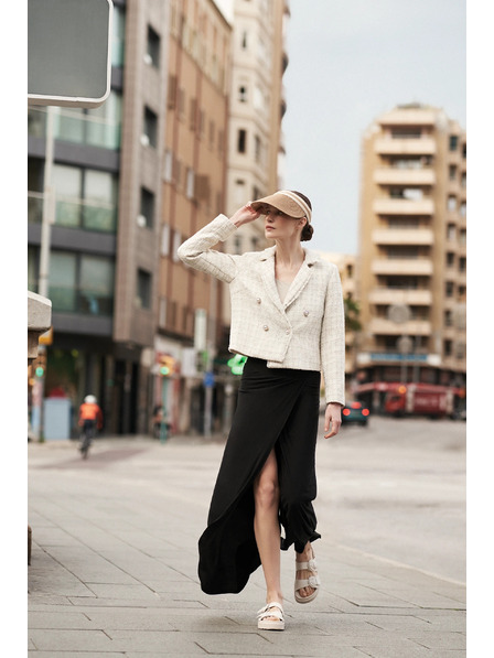 Moodo Schwarze Hose mit weiten Beinröhren Moodo