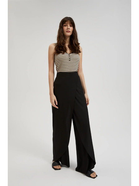 Moodo Schwarze Hose mit weiten Beinröhren Moodo