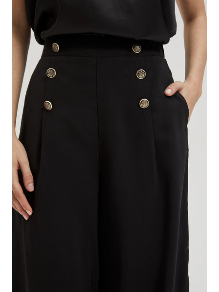 Moodo Schwarzer Hosenrock mit dekorativen Knöpfen Moodo